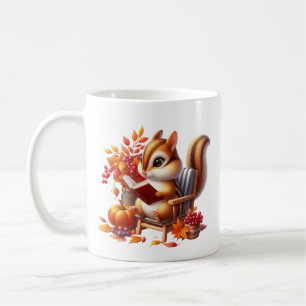 Caneca De Café Cuja queda de esquilo sazonal adiciona monograma
