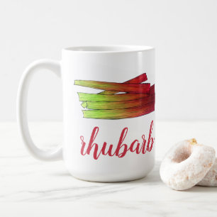 Caneca De Café Culinária Rhubarb Stalks Vegetais Comida Jardim Ve