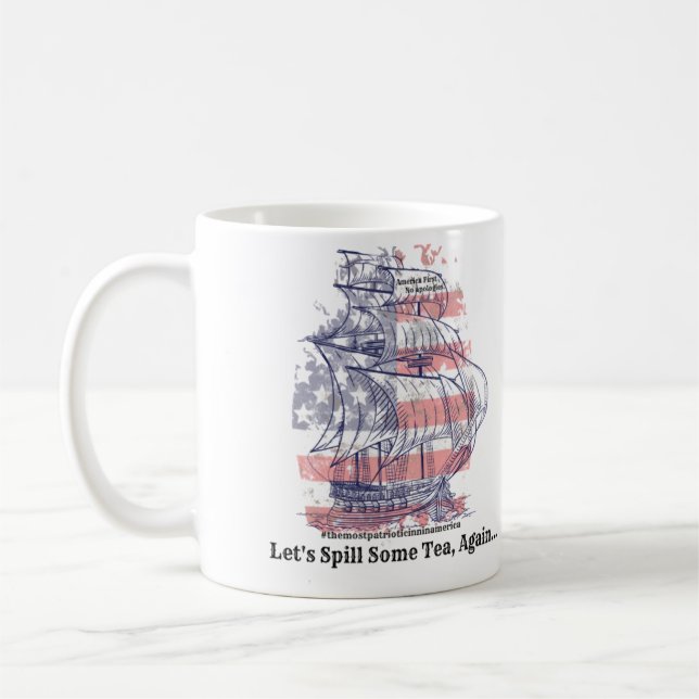 Caneca De Café Culpepper em Derramar Chá Patriot America Primeiro (Esquerda)