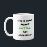 Caneca De Café cult film fan, avid<br><div class="desc">cult film fan</div>