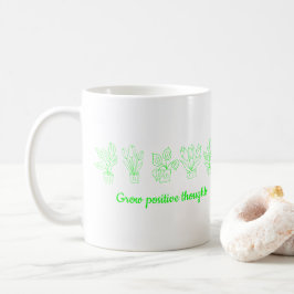 Caneca De Café Cultivar pensamentos positivos flores Mínimas