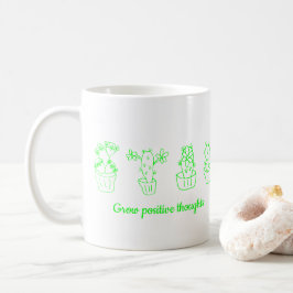 Caneca De Café Cultivar pensamentos positivos flores Mínimas