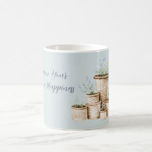 Caneca De Café Cultive Sua Própria Felicidade Floral