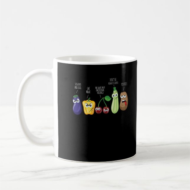 Caneca De Café Culturas Engraçadas Humor Vegan Citação Sarcástica (Esquerda)