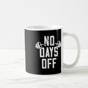 Caneca De Café Culturista Sem Dias de Folga Frase Barra Halterofi