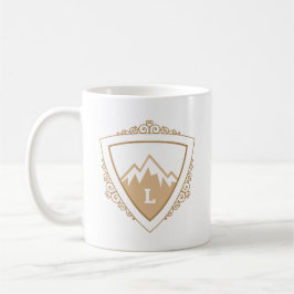 Caneca De Café Cume de Montanha Elegante Monograma