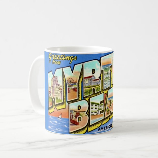 Caneca De Café Cumprimento de Myrtle Beach SC (Frente Esquerda)