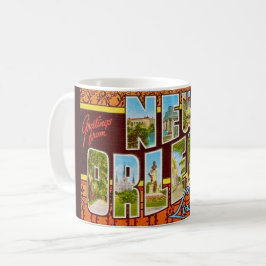 Caneca De Café Cumprimento Retro de Nova Orleans