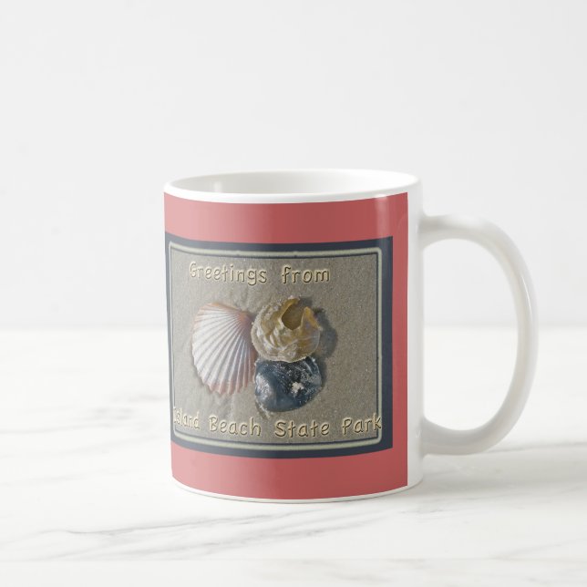 Caneca De Café Cumprimentos dos Seashells do parque de beira-mar (Direita)