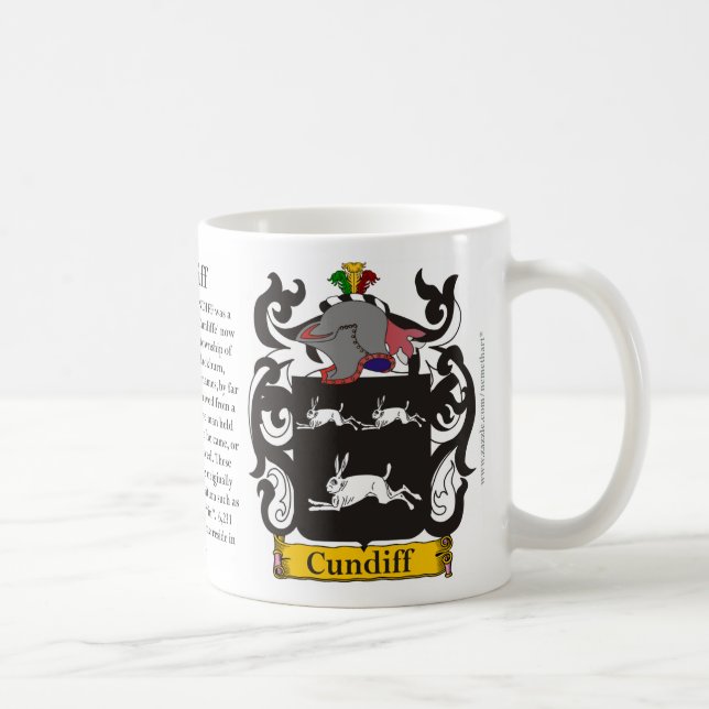 Caneca De Café Cundiff, a origem, o significado e a crista (Direita)