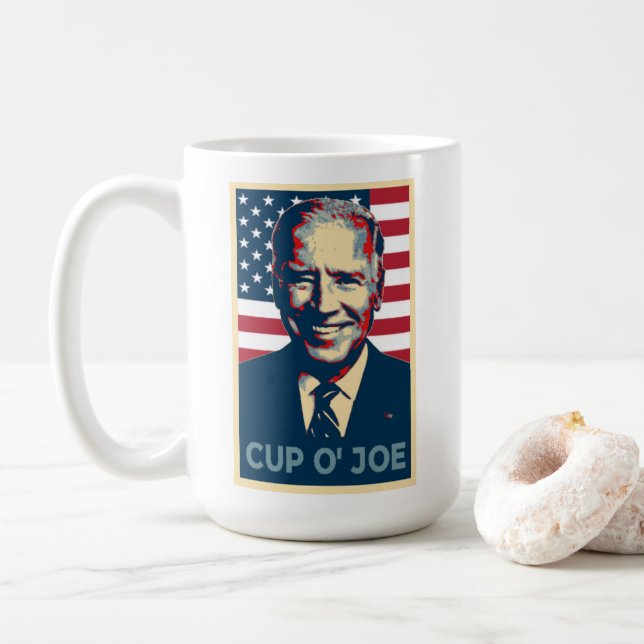 Caneca De Café CUP O' JOE Biden Para Presidente 2020 (Com Donut)