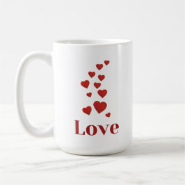 Caneca De Café Cup of LOVE with hearts.