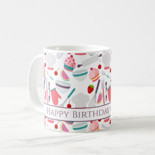 Caneca De Café Cupcake Baking Happy Birthday