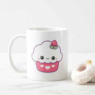 Caneca De Café Cupcake bonito da morango