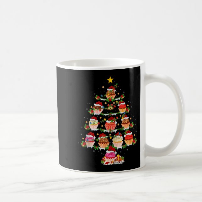 Caneca De Café Cupcake Christmas Tree Lights Funny Fast Food Cupc (Direita)