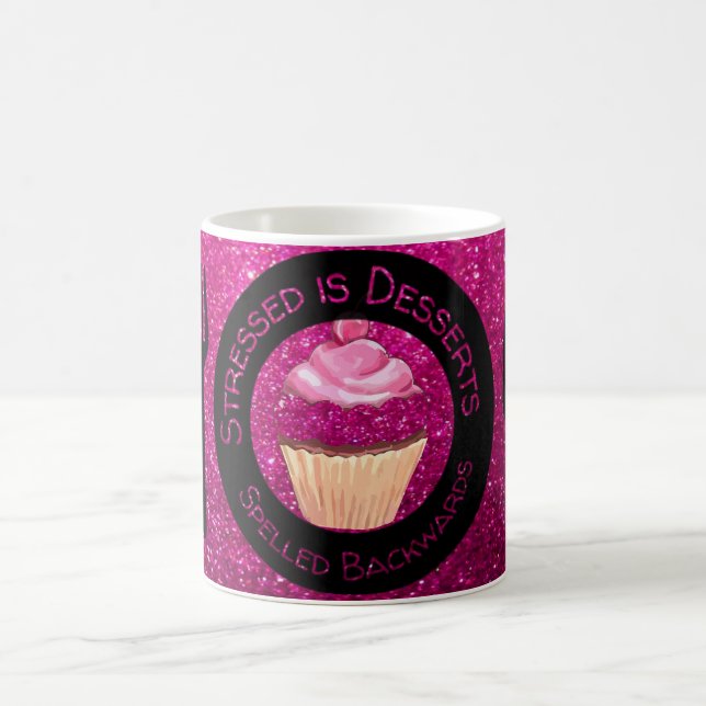 Caneca De Café Cupcake Cor-de-rosa-azul com cota de café (Centro)