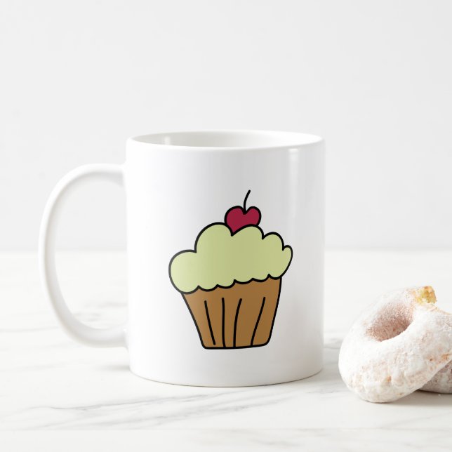 Caneca De Café Cupcake de baunilha bonito (Com Donut)