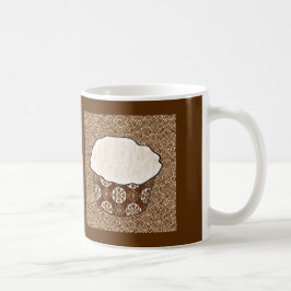 Caneca De Café Cupcake de coco, plano de fundo de espiral japonês