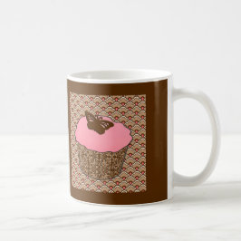 Caneca De Café Cupcake de Fosco Rosa de Morango