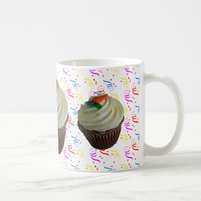 Caneca De Café Cupcake de Tremor de Cenoura com Confetti (Direita)