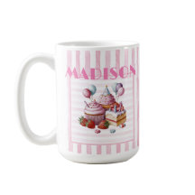 Cupcake doce Aniversário Garota Watercolor Mug