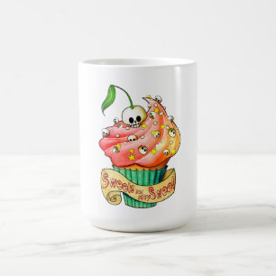 Caneca De Café Cupcake doce & mortal do crânio