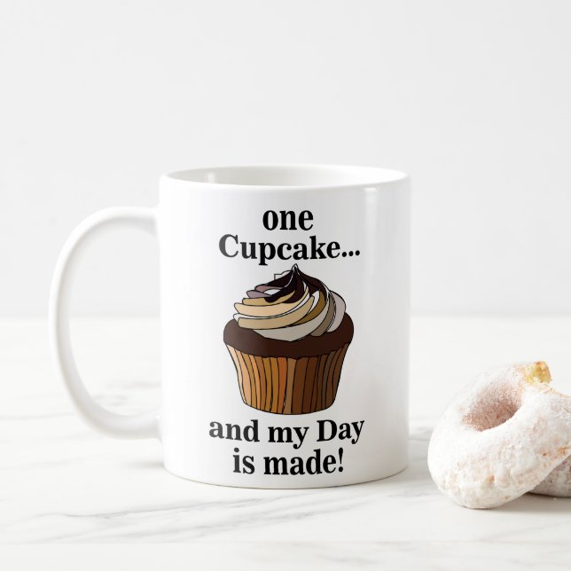 Caneca De Café Cupcake E Meu Dia Está Feito Cupcake (Com Donut)