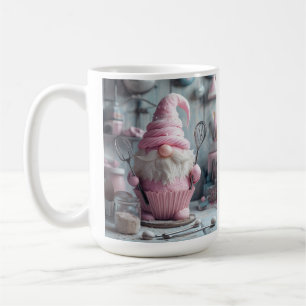 Caneca De Café Cupcake Gnomo Rosa Adorável