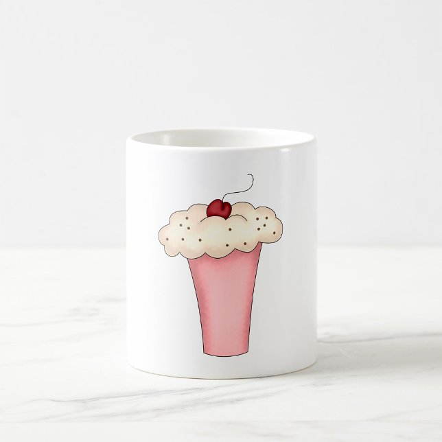 Caneca De Café Cupcake Kawaii, bonito, Milkshake com Cereja (Criador carregado)