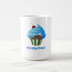 Caneca De Café Cupcake Mustached doce