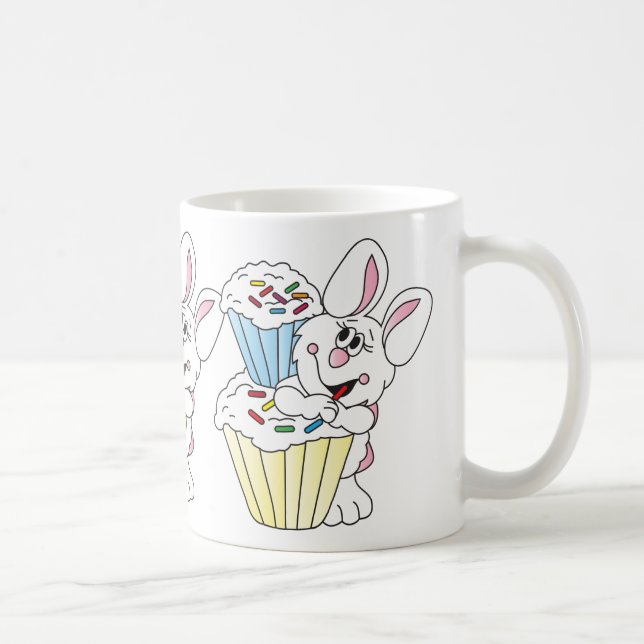 Caneca De Café Cupcake Páscoa Bunny (Direita)