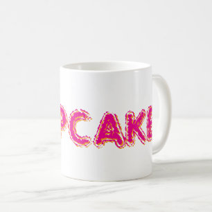 Caneca De Café Cupcake Personalizado Texto Rosa
