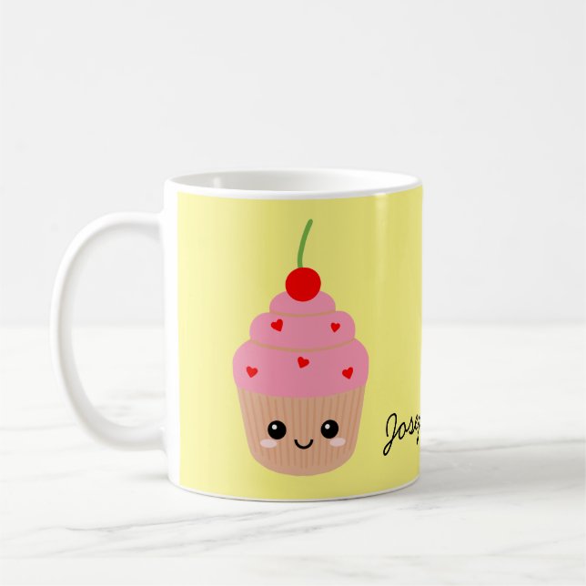 Caneca De Café Cupcake Rosa, Taça Personalizada Bonita, Bonito (Esquerda)