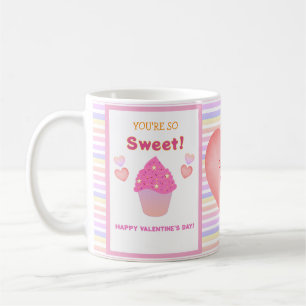 Caneca De Café Cupcakes Cor-de-Rosa Doces Dia de os namorados de