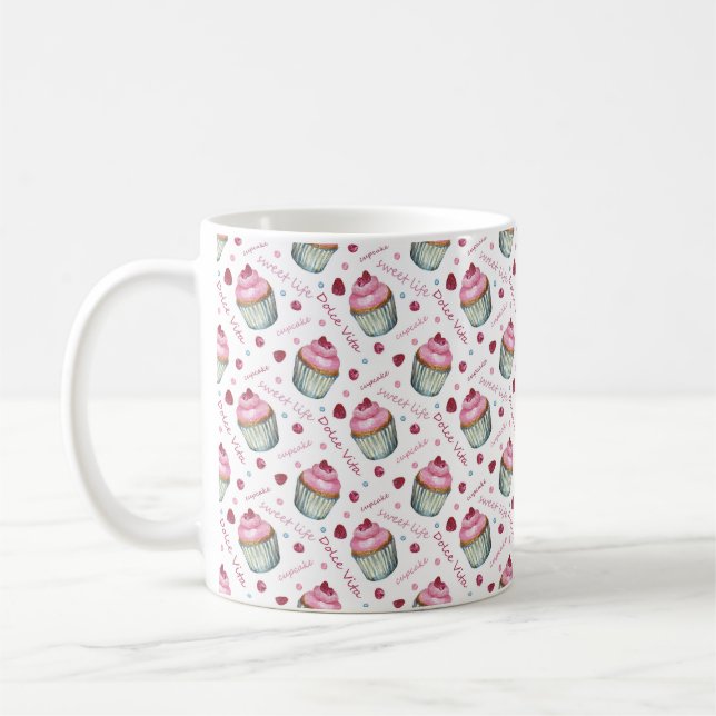 Caneca De Café Cupcakes de aquarela (Esquerda)