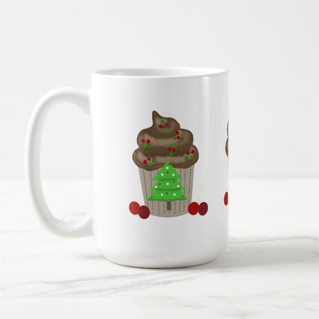 Caneca De Café Cupcakes de Natal rico (Esquerda)