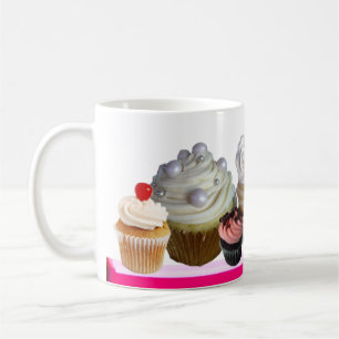 Caneca De Café CUPCAKES DELICIOSOS COMPRAM, cor-de-rosa, fúcsia,