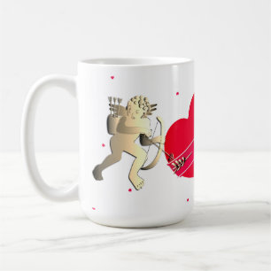Caneca De Café Cupid Dia de os namorados Hearts Mug