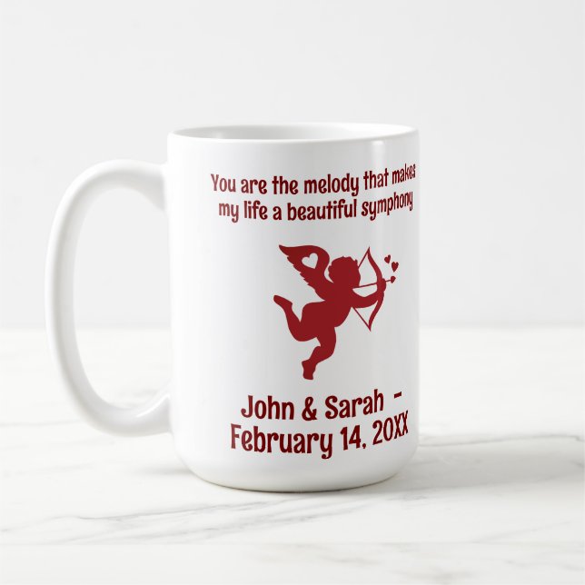 Caneca De Café CUPID You are the melody that makes my life a beau (Esquerda)