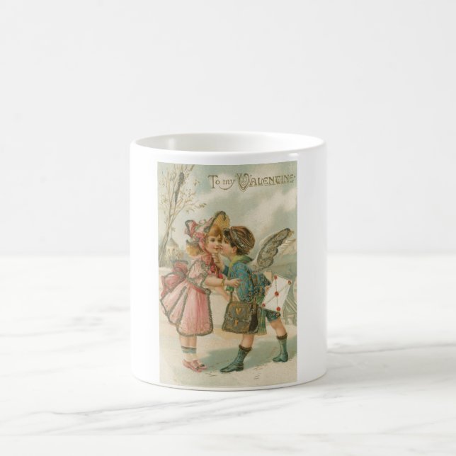 Caneca De Café Cupido Boy and Girl in Pink Namorados (Centro)