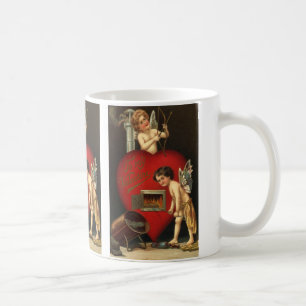 Caneca De Café Cupido do Dia dos Namorados Vintage, Anjos Amor Ar