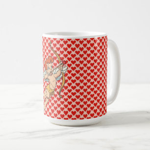 Caneca De Café Cupido do dia dos namorados vintage/retro