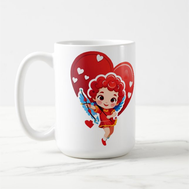Caneca De Café Cupido Fofo Com Arco e Flecha (Esquerda)