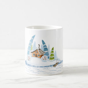 Caneca De Café Cura de Natal de uma casa de inverno