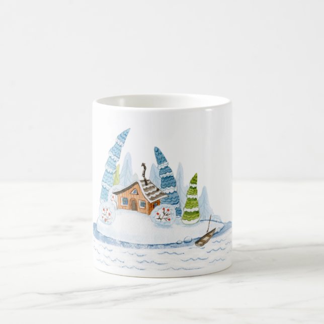 Caneca De Café Cura de Natal de uma casa de inverno (Centro)