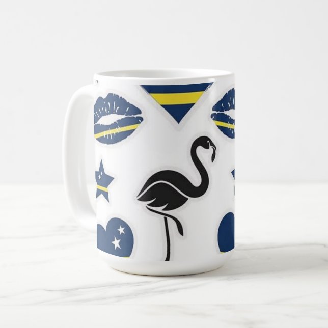Caneca De Café Curaçao Blue Wave Design (Frente Esquerda)