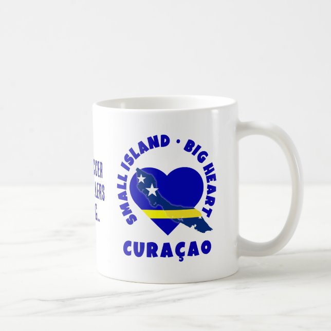 Caneca De Café CURAÇAO Grande Coração Diversão Personalizado 2026 (Direita)