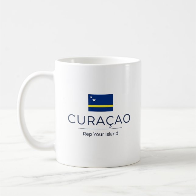 Caneca De Café Curaçao Minimalista | Orgulho Diário (Esquerda)