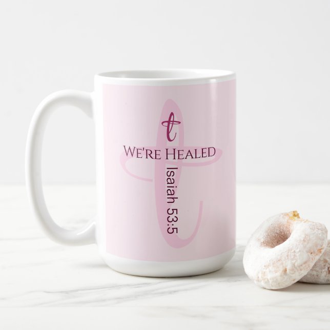 Caneca De Café Curada por Jesus Bíblia Verse Christian Faith (Com Donut)