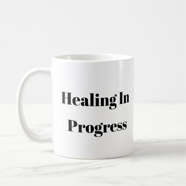 Caneca De Café Curamento Em Curso Mug - Cura Mental Personalizada (Esquerda)